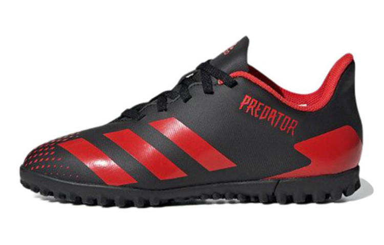 Adidas Adidas Predator 20.4 TF J Slip Resistant Abrasion Resistant Low top Kids' Soccer Shoes Black Red Kids'