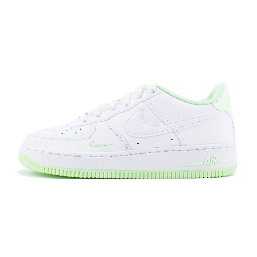 Nike Nike Air Force 1 Lv8 Leather Slip Resistant Abrasion Resistant Low top Kids' Skateboarding Shoes White Green Teenagers