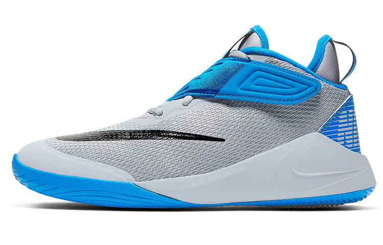 Nike Nike Future Flight 2 Slip-Resistant Cushioning Mid-Top Children's Basketball Shoes Gray Blue Foreign Version Kids'