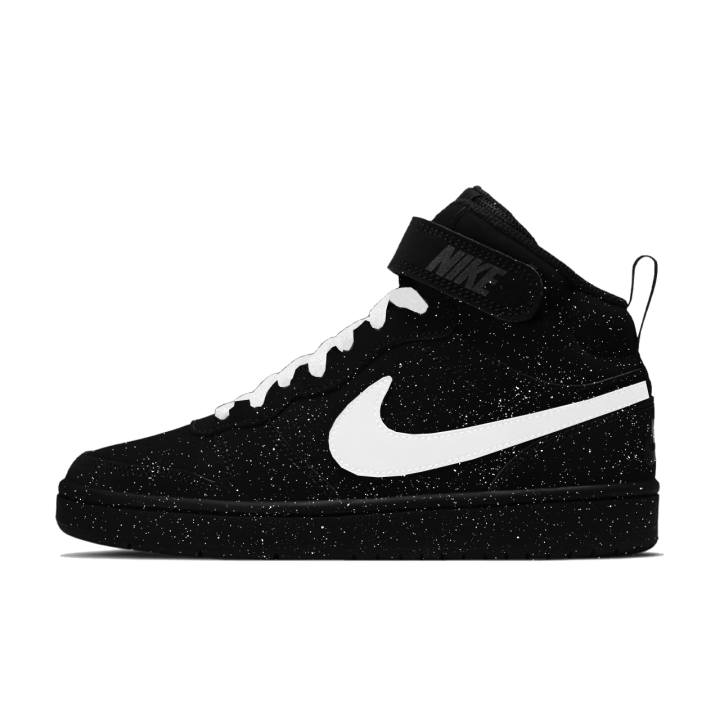 Nike Nike Court Borough Meteor White Sparkle Synthetic Leather Slip Resistant Abrasion Resistant Cushioning High top