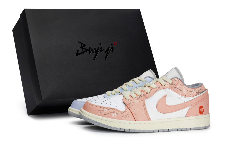 Jordan Jordan Air Jordan 1 Low top Children's Basketball Shoes Pink Blue White Teenagers