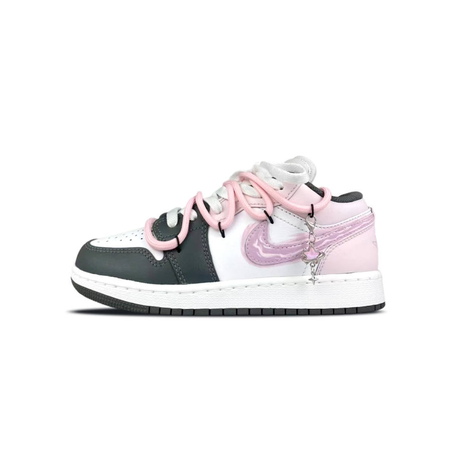 Jordan Jordan Air Jordan 1 Low 'Iron Grey' Children's Basketball Shoes Pink Teenagers