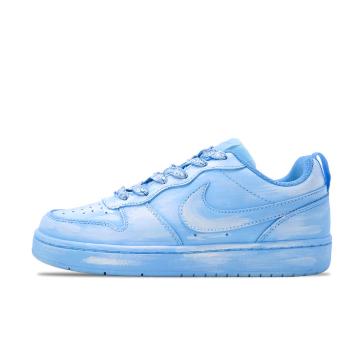 Nike Nike Court Borough Light Blue Rambling Leather Slip Resistant Abrasion Resistant Cushioning