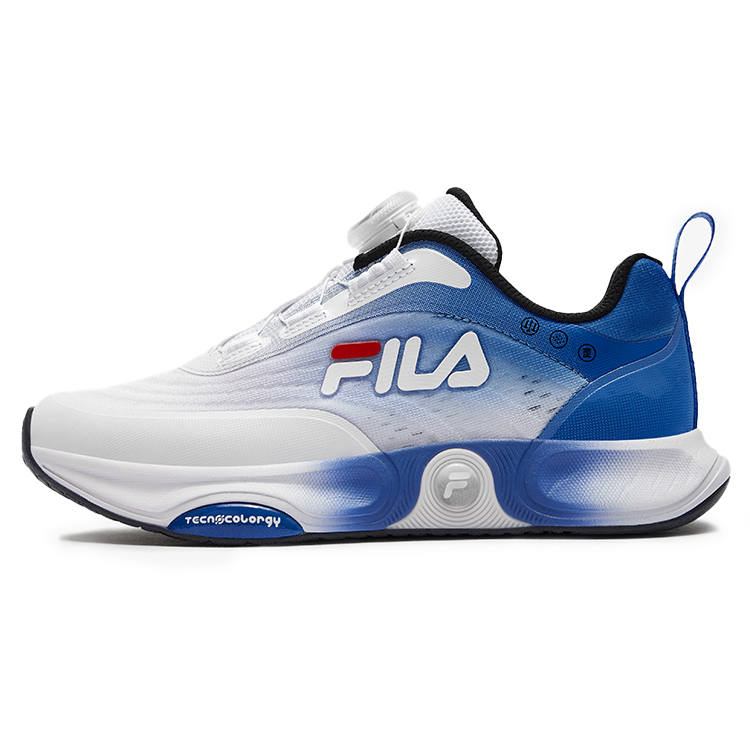 FILA KIDS Multicolor Bullet Fabric Lightweight Cushioning Low top Kids' Running Shoes White/Marine Blue