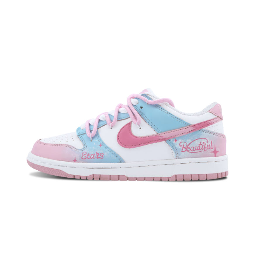 Nike Nike Dunk Dreamy Starry Abrasion Resistant Low top Kids' Skateboarding Shoes Pink Blue Unisex