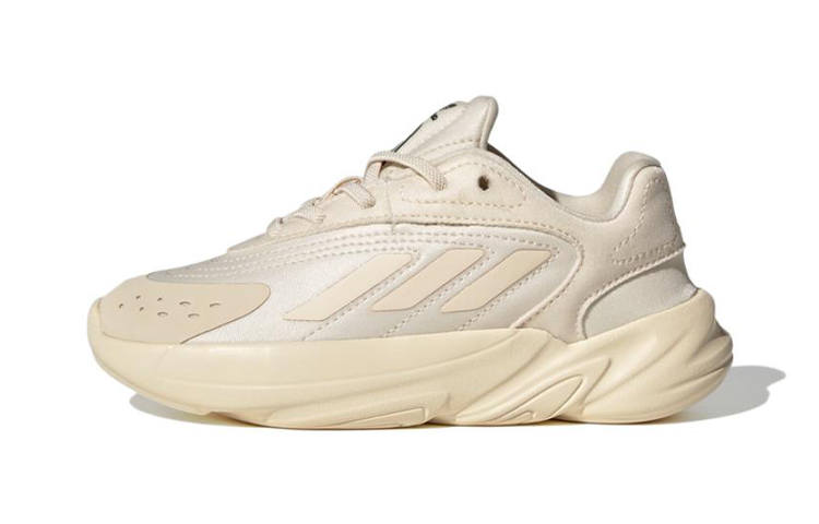 Adidas Originals Ozelia El C Low top Abrasion Resistant Low top Kids Lifestyle Shoes Beige Yellow