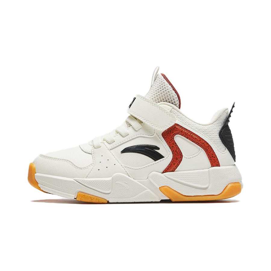 Antakids Slip Resistant Abrasion Resistant Low top Children's Basketball Shoes Ecru Children Aged 3 7 Years Old