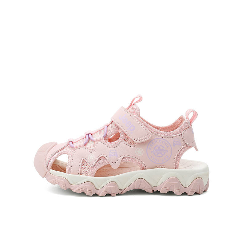 Jeep Hook and Loop Fastening For Easy On And Off, Closed Toe Soft Sole, Comfortable Slip Resistant, Kids' Sandals Pink
