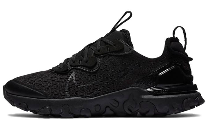 Nike Nike React Vision Cushioning Slip Resistant Abrasion Resistant Breathable Low top Running Shoes Pure Black Unisex