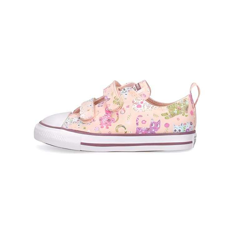 Converse All Star 2V Cushioning, Wear Resistant Low top Toddler Shoes Pink White Infant And Toddler