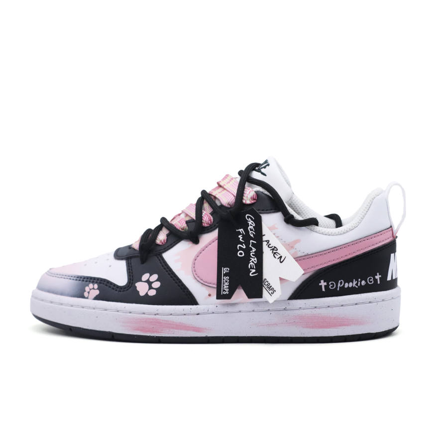 Nike Nike Court Borough Centroid Cake Slip Resistant Abrasion Resistant Low top Kids' Skateboarding Shoes Pink Peach