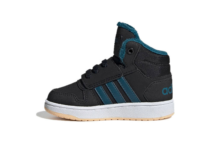 Adidas Neo Hoops 2.0 Abrasion Resistant Mid top Toddler Shoes Black Blue Infant And Toddler