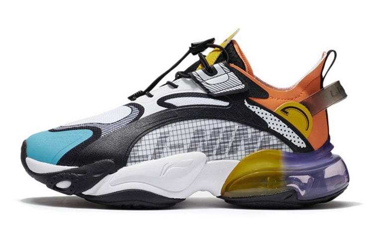 Li-Ning YOUNG Li Ning Slip Resistant Cushioning Abrasion Resistant Low top Kids' Running Shoes Ice Orange Kids'