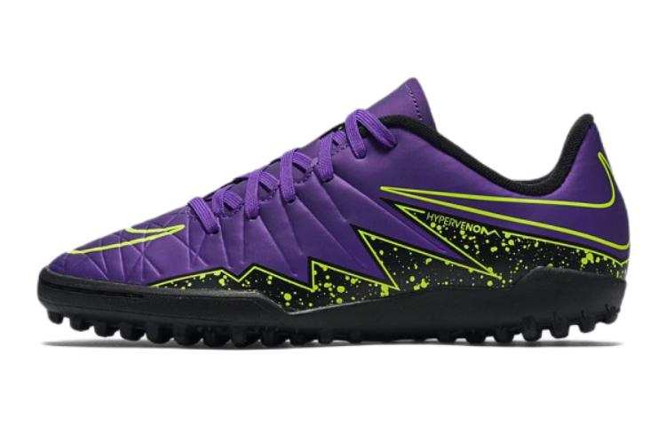 Nike Nike Hypervenom Phelon 2 Jr. TF Slip-Resistant Cushioning Wear-Resistant Low-Top Kids' Soccer Shoes Purple Kids'