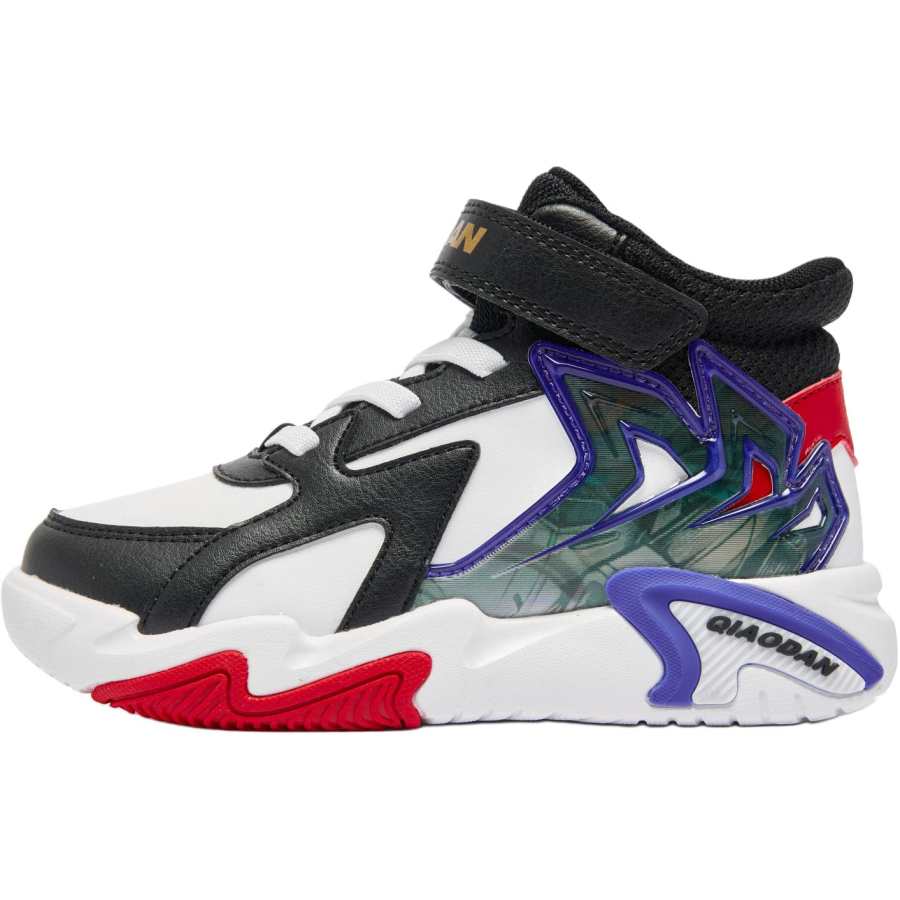 QIAODAN Slip Resistant Abrasion Resistant Kids' Skateboarding Shoes Black White Children Aged 3 7 Years Old