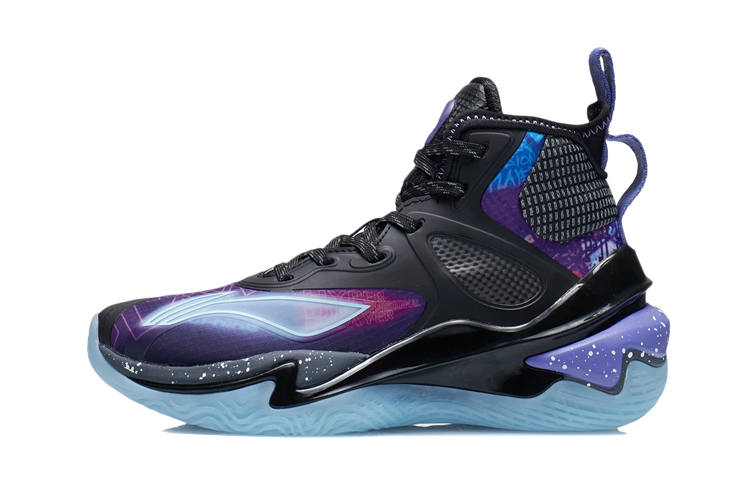 Li-Ning YOUNG Li Ning YOUNG Avant Garde Power I Premium Comfortable High top Basketball Shoes Black Blue Unisex