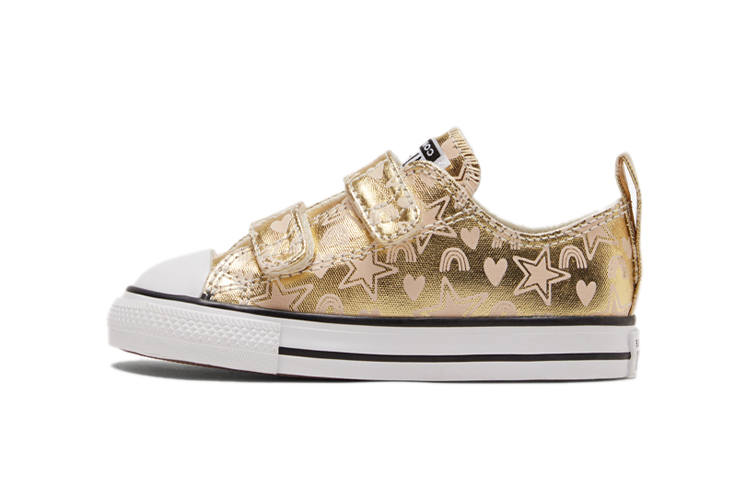 Converse All Star 2V Abrasion Resistant Low top Toddler Shoes Gold Infant And Toddler
