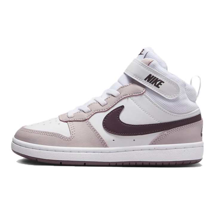Nike Nike Court Borough 2 Abrasion Resistant Breathable Mid top Kids' Skateboarding Shoes White Pink Kids'