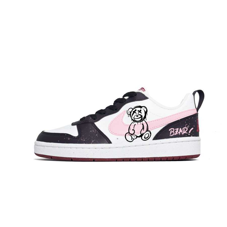 Nike Nike Court Borough SE Bear Abrasion Resistant Slip Resistant Low top Skateboard Shoes Pink Black Teenagers