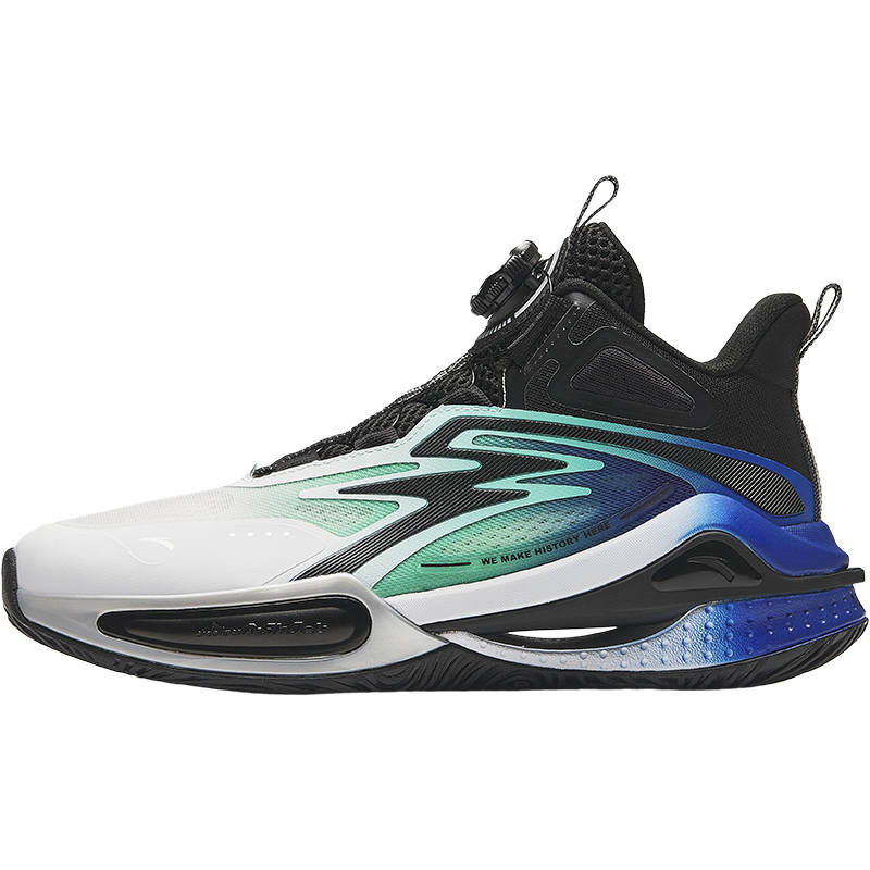 Antakids Trend Fabric High top Basketball Shoes White/fluorescent Aquatic/black Teenagers