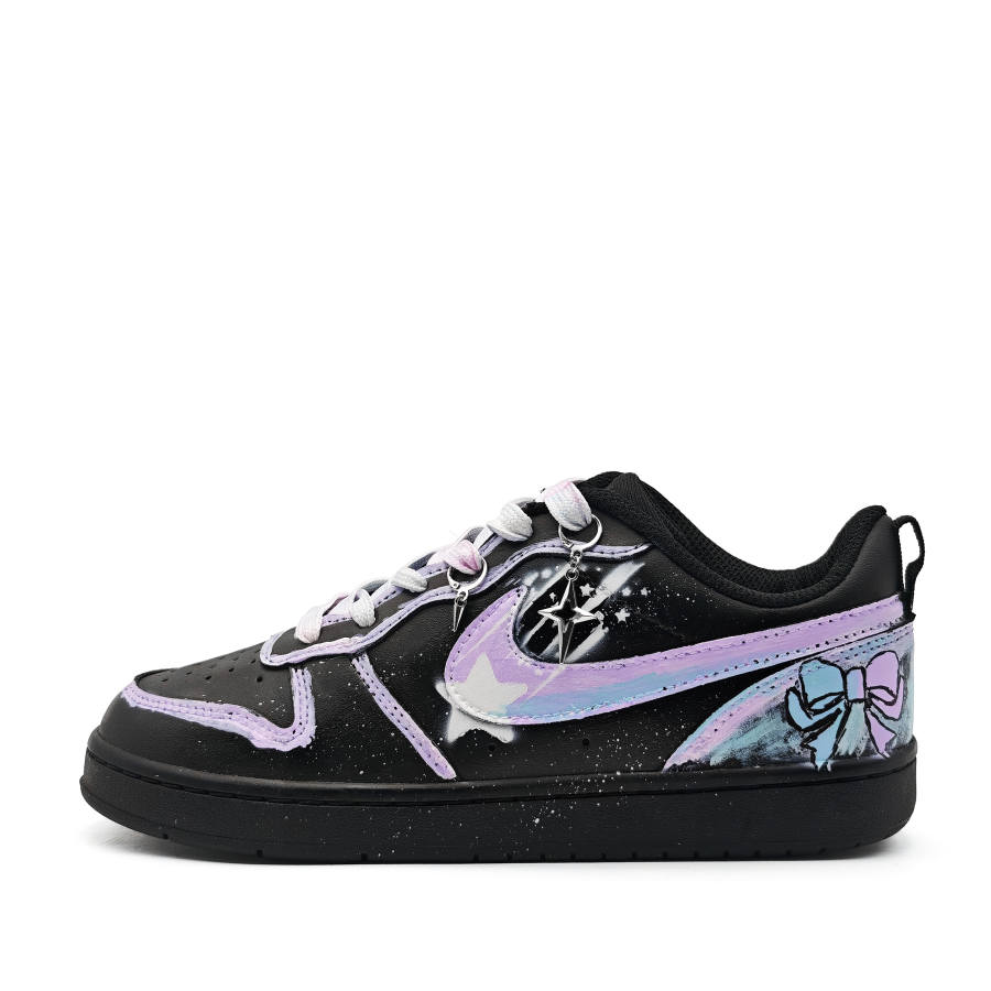Nike Nike Court Borough Abrasion Resistant Breathable Height Increasing Low top Kids' Skateboarding Shoes Black Unisex