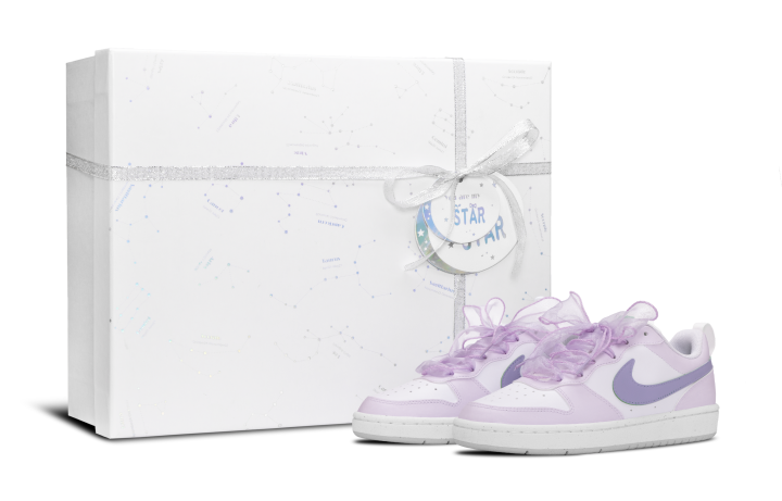 Nike Nike Court Borough Low Leather Low top Kids' Skateboarding Shoes Light Lavender Teenagers