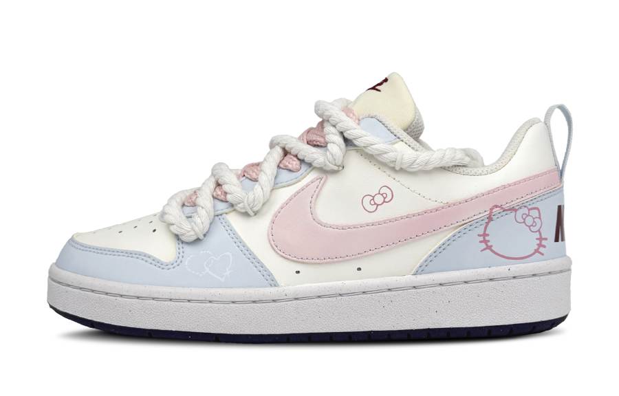Nike Nike Court Borough Butter Bubbles Low top Kids' Skateboarding Shoes Blue Pink Teenagers