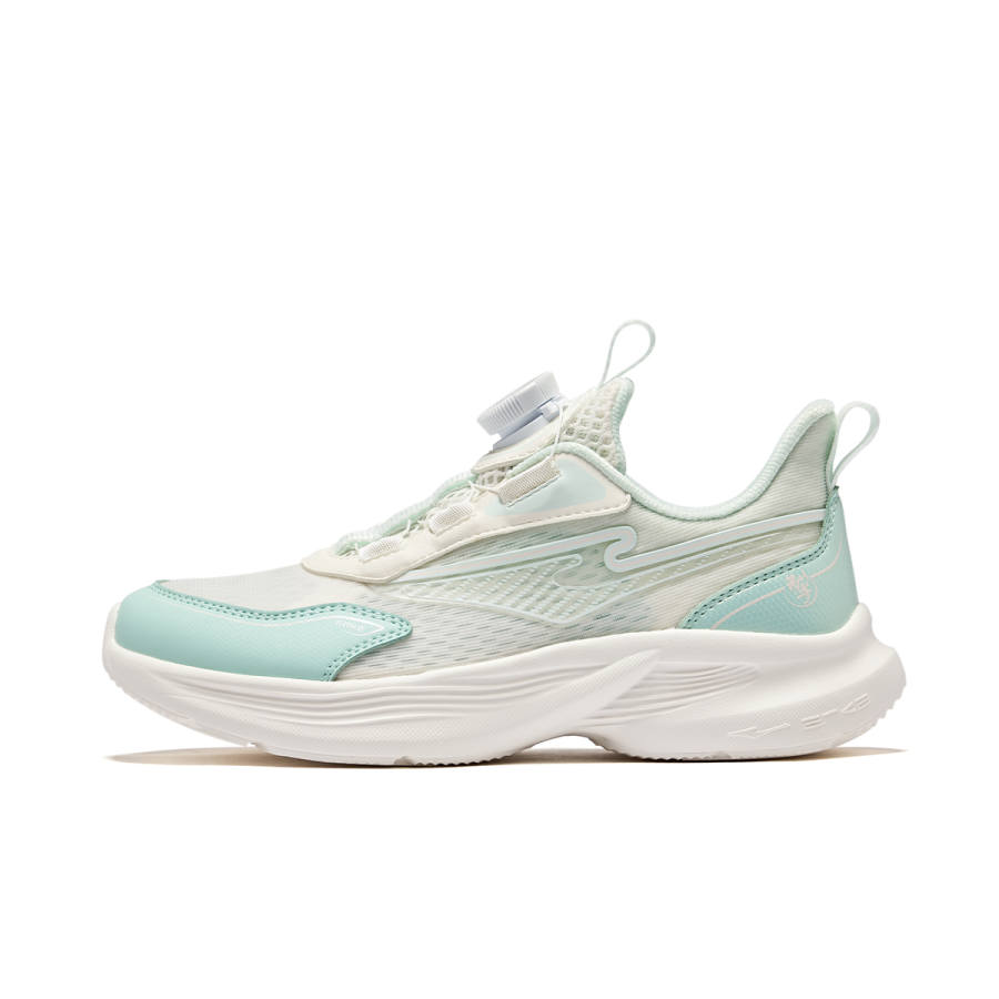 ERKE KIDS Iridescent E Multicolor Synthetic Leather, Textile Low top Running Shoes White Green Unisex