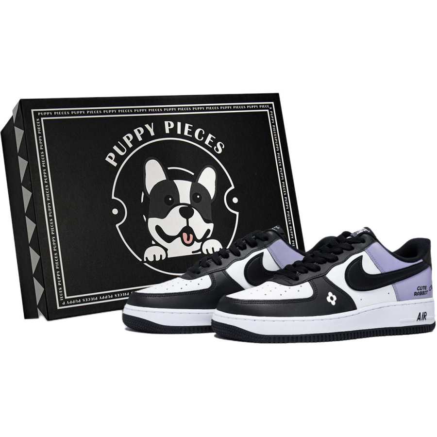 Nike Nike Air Force 1 Puppy Fragment, Special Shoe Box Leather Low top Kids' Skateboarding Shoes White Teenagers