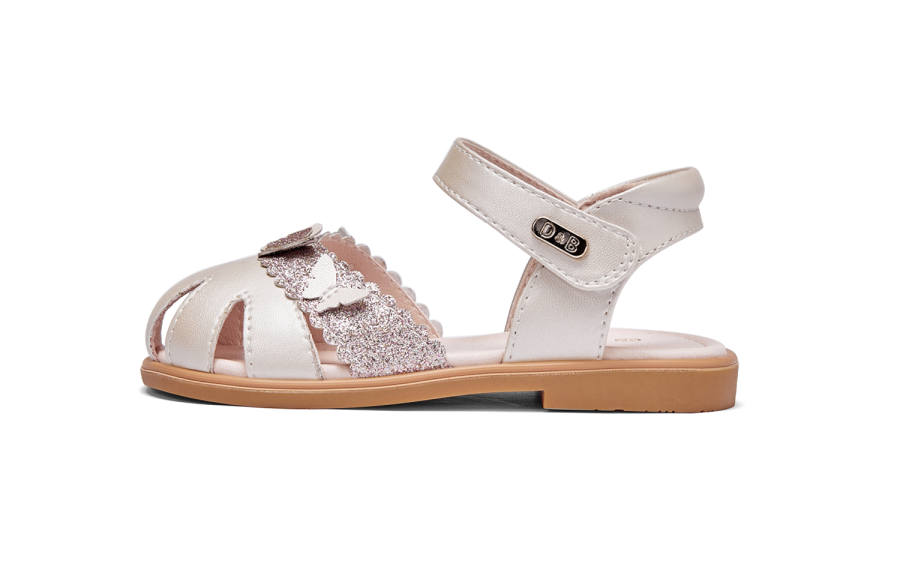 DAVE&BELLA Anti-Slip Wear-Resistant Breathable Lightweight Girls Sandal Champagne Kids'