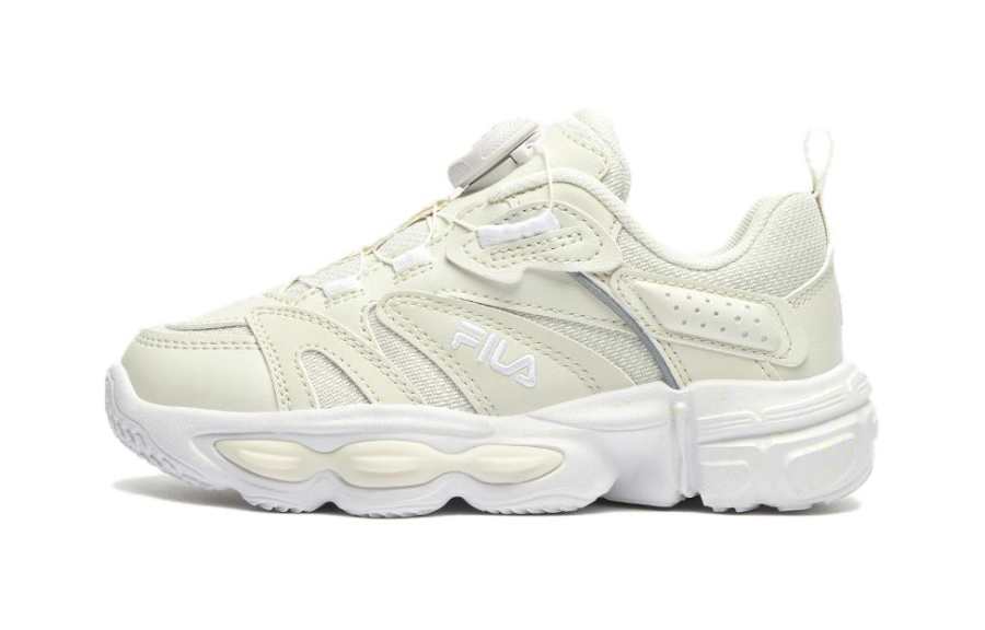 FILA KIDS Slip Resistant Cushioning Low top Kids' Running Shoes Beige Children Aged 3 7 Years Old