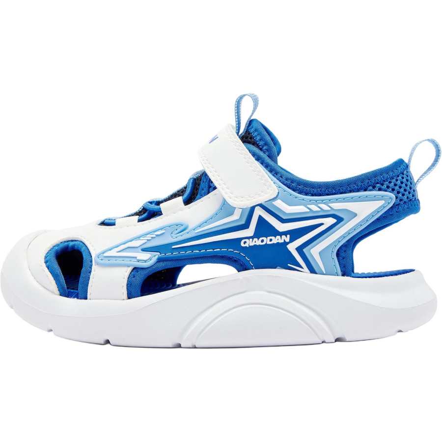 QIAODAN Slip Resistant Abrasion Resistant Low top Children's Sandals Blue White Children Aged 3 7 Years Old