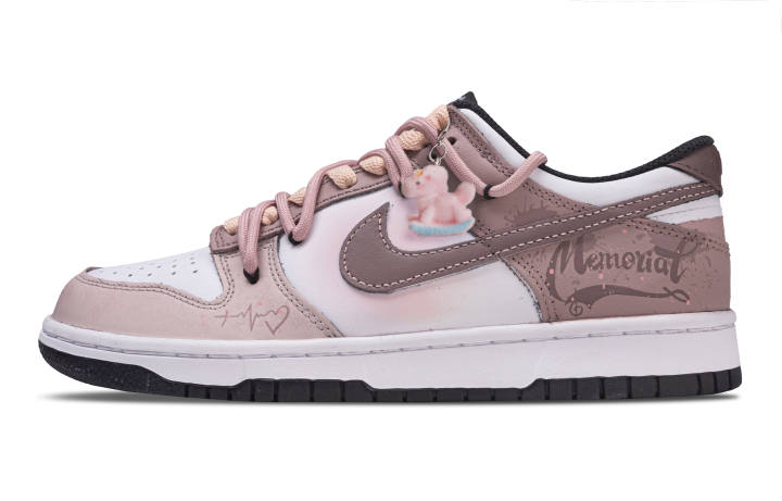 Nike Nike Dunk Leather Cushioning Anti Kick Cushioning Anti Kick Low top Kids' Skateboarding Shoes Pink White