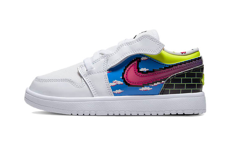 Jordan Jordan Air Jordan 1 Low Abrasion Resistant Cushioning Low top Children's Basketball Shoes White