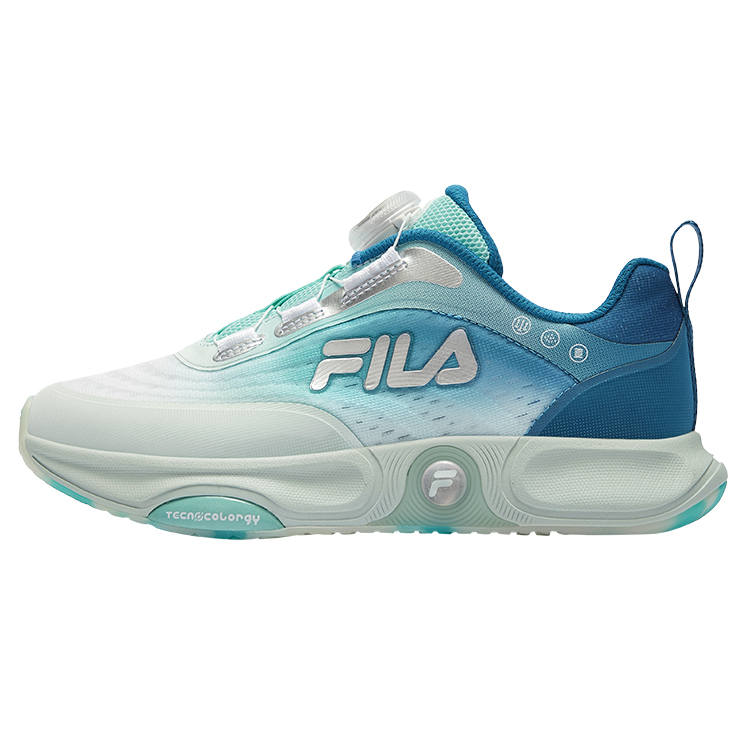 FILA KIDS BOA Color Ball Shoes Fabric Abrasion Resistant Kids' Running Shoes Prussian Blue/Transparent Blue