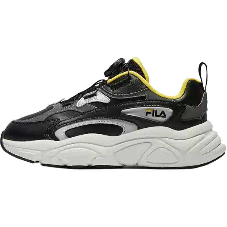 FILA KIDS BOA Slip Resistant Abrasion Resistant Low top Kids' Running Shoes Black Castle Gray Kids'