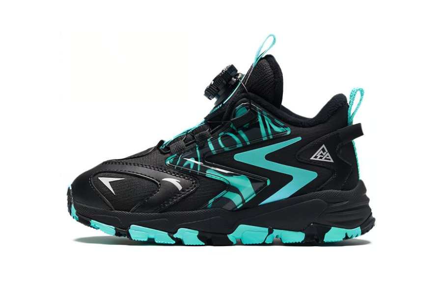 Antakids Abrasion Resistant Low top Kids Lifestyle Shoes Black Green Children Aged 3 7 Years Old