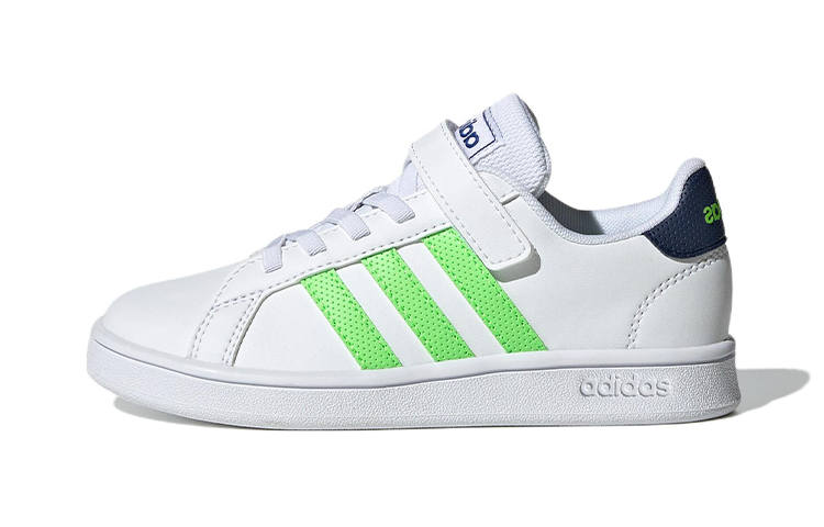 Adidas Neo GRAND COURT Comfortable And Trendy Abrasion Resistant Low top Kids' Skateboarding Shoes White Green