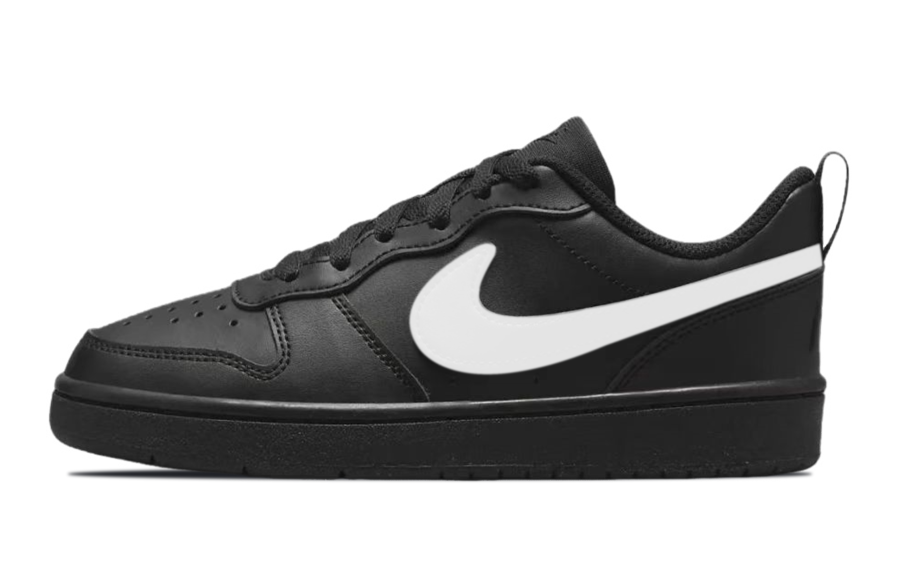 Nike Nike Court Borough Leather Slip Resistant Slip Resistant Low top Kids' Skateboarding Shoes Black Teenagers