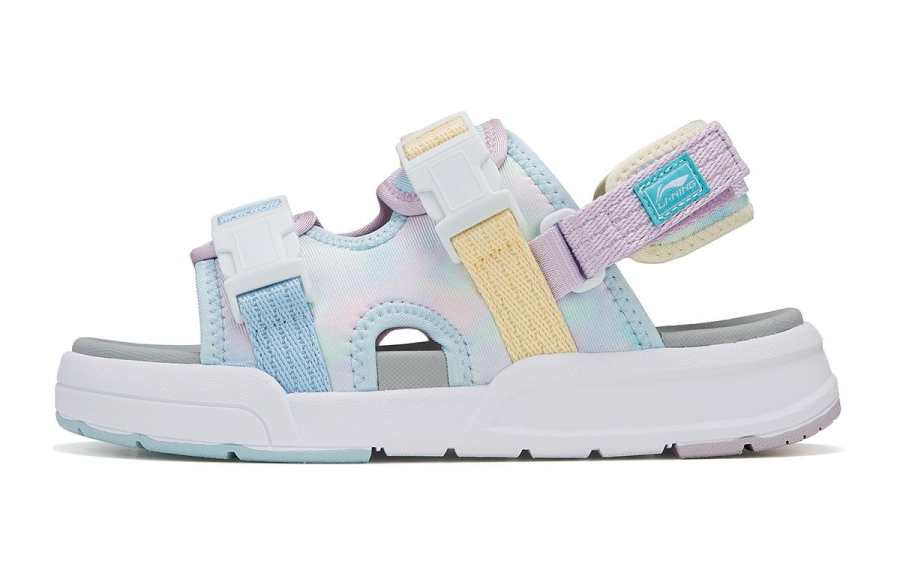 Li-Ning YOUNG Li Ning YOUNG Sports Life Collection Comfortable Slip Resistant Abrasion Resistant Sandal Blue Yellow Purple Teenagers
