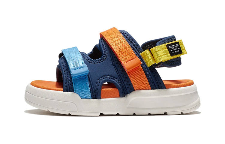 Li-Ning YOUNG Li Ning YOUNG Sports Life Collection Breathable Children's Sandals Blue Orange Children Aged 3 7 Years Old