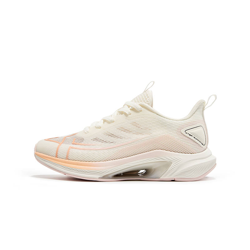 XTEP Deuteron 1.0 Lace Up Low top Running Shoes Sail White Pure Pink Teenagers