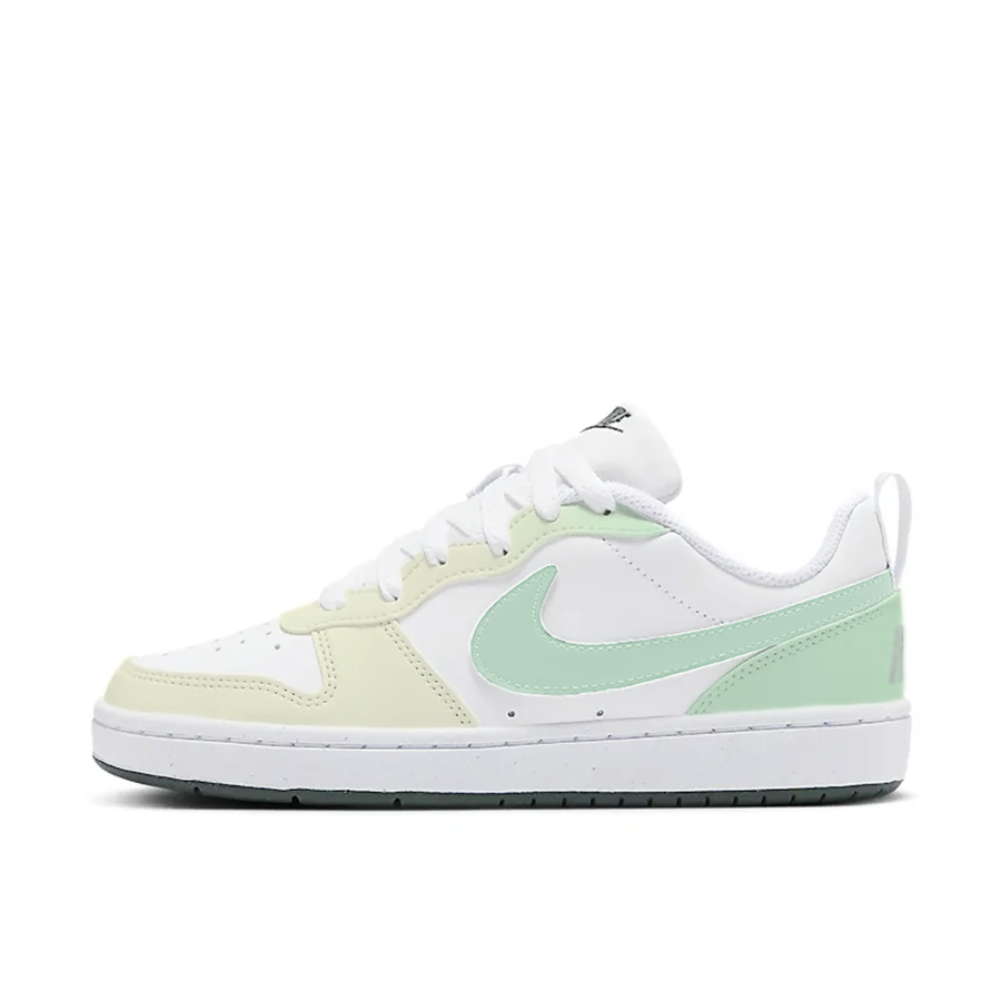 Nike Nike Court Borough Synthetic Leather Slip Resistant Abrasion Resistant Low top Kids' Skateboarding Shoes Yellow Green