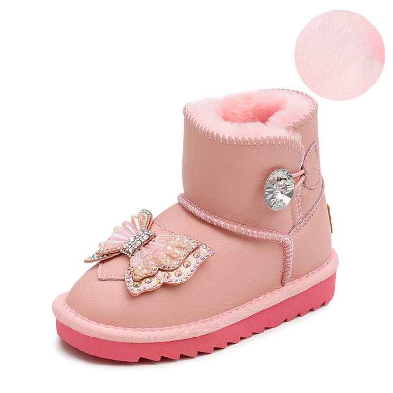 BODING BODING Stylish Thickened And Fleece Lined Abrasion Resistant Thermal Abrasion Resistant Thermal Kids' Boots Kids'