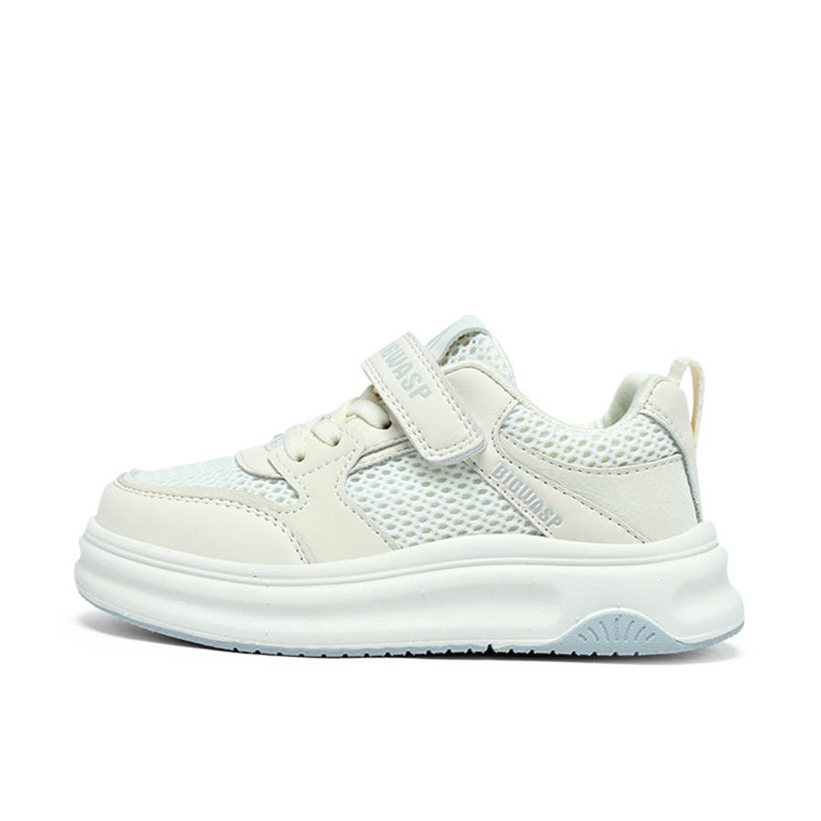 BIG WASP Cushioning Abrasion Resistant Breathable Lightweight Cushioning Low top Skateboard Shoes White Kids'