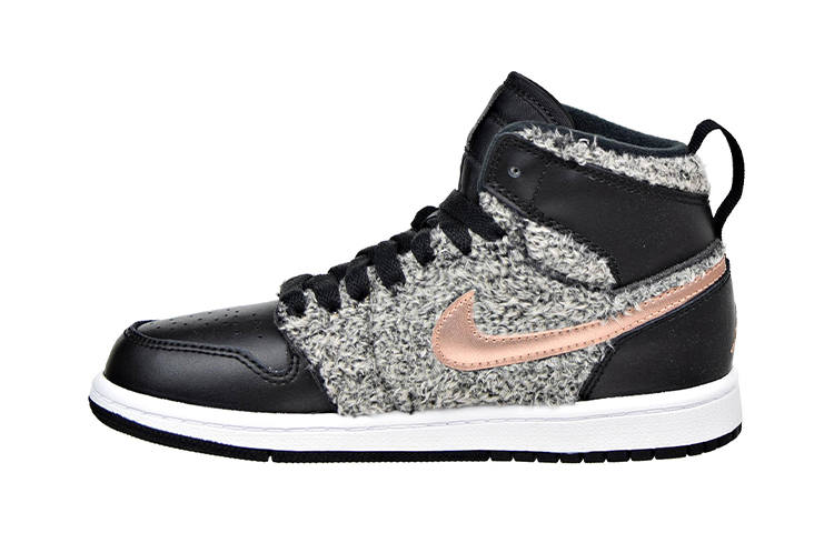 Jordan Jordan Air Jordan 1 Retro High GP Mid top Children's Basketball Shoes Black Gray Children Aged 3 7 Years Old