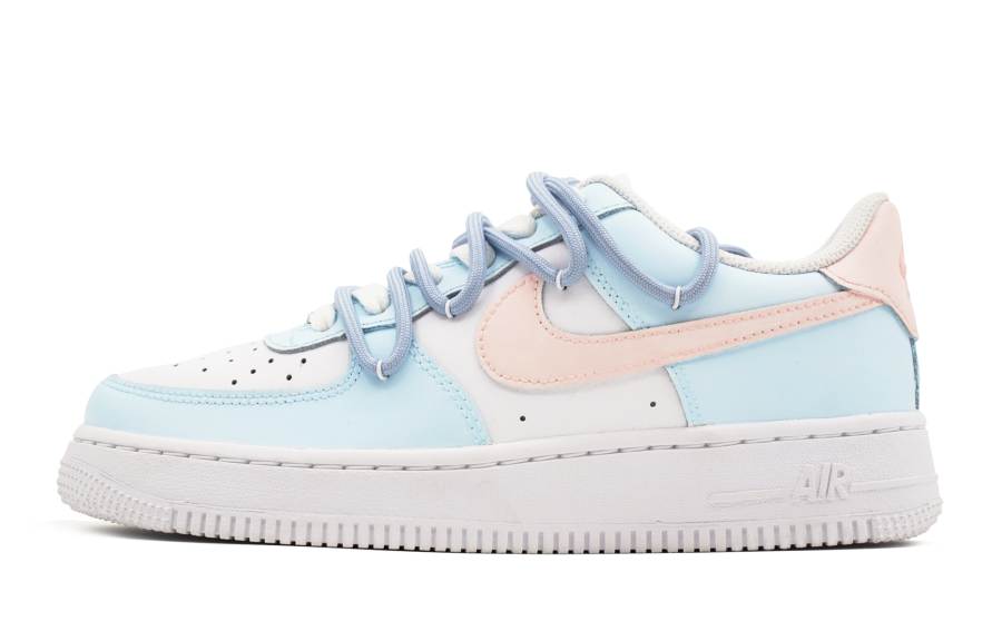 Nike Nike Air Force 1 LE Leather Slip Resistant Cushioning Abrasion Resistant Low top Kids' Skateboarding Shoes White Pink