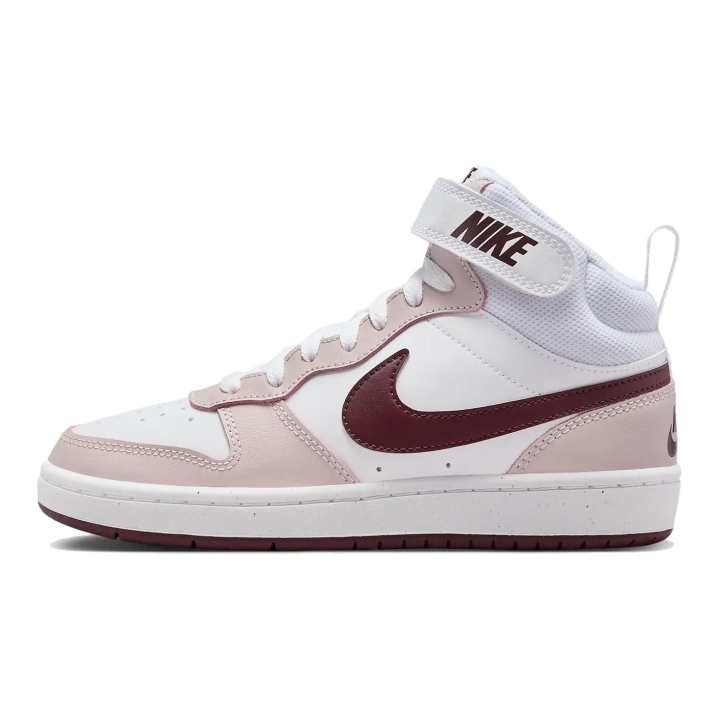 Nike Nike Court Borough Mid top Skateboard Shoes White Pink Unisex