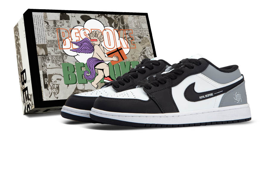 Jordan Jordan Air Jordan 1 Abrasion Resistant Low top Children's Basketball Shoes Blue Black Teenagers