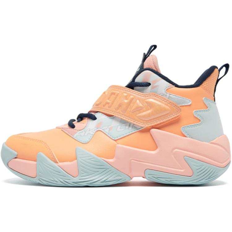 QIAODAN Synthetic Leather Mid top Basketball Shoes Kumquat Color 34 42 Unisex